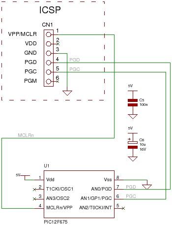 12F675 ICSP connections