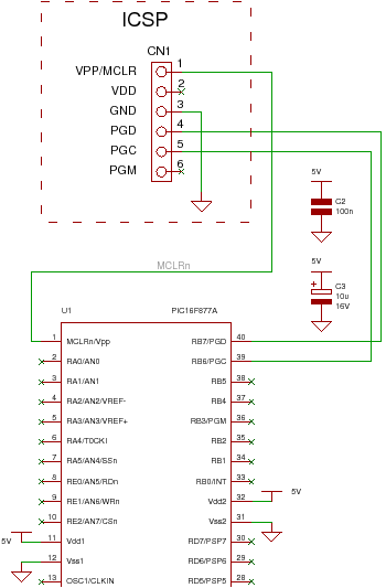 16F877A ICSP connections