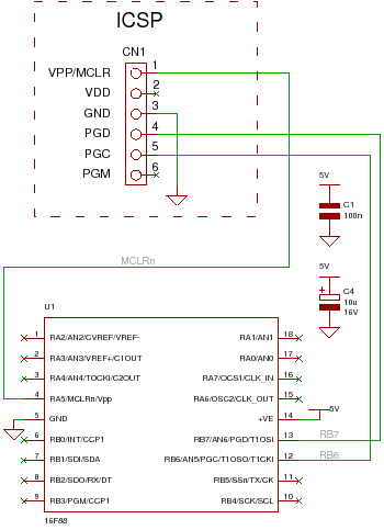 16F88 ICSP connections